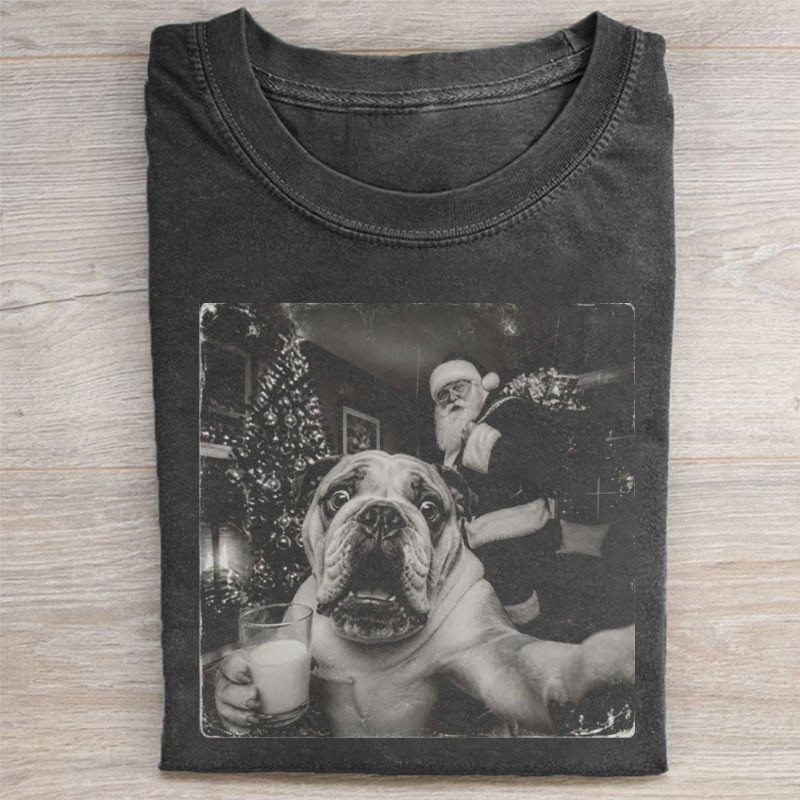 Santa Bulldog T-shirt