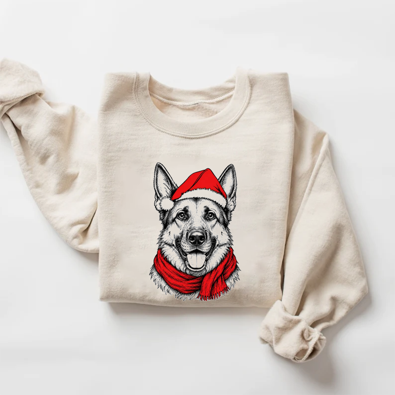 Santa Paws Christmas German Shepherd Dog Sweatshirt