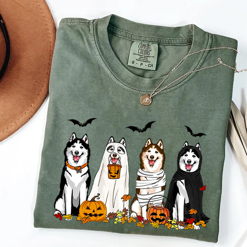 Husky Ghost Dogs Halloween T-shirt