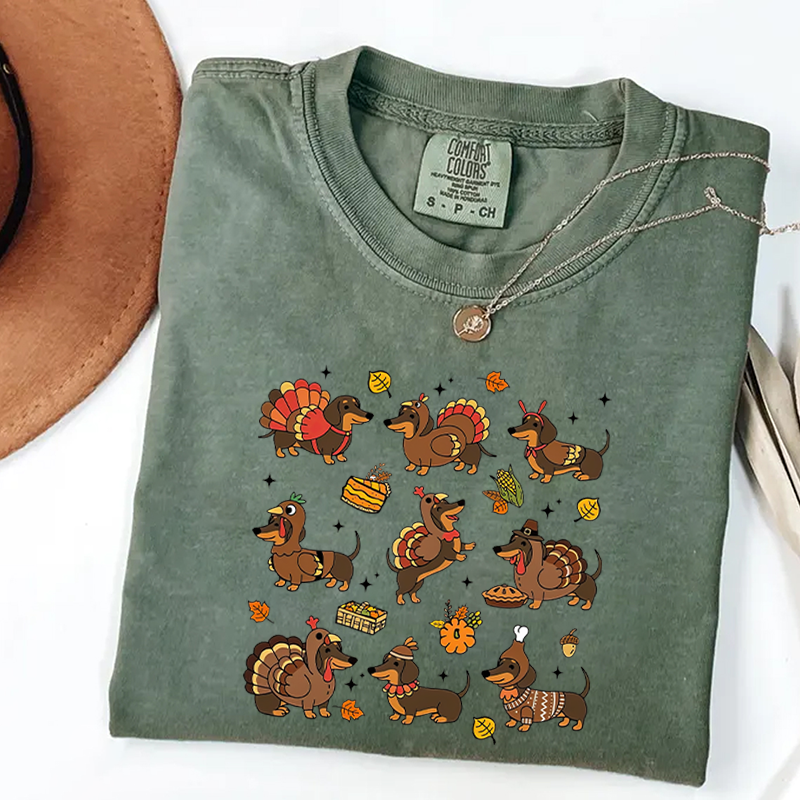 Comfort Colors Turkey Dachshund T-shirt