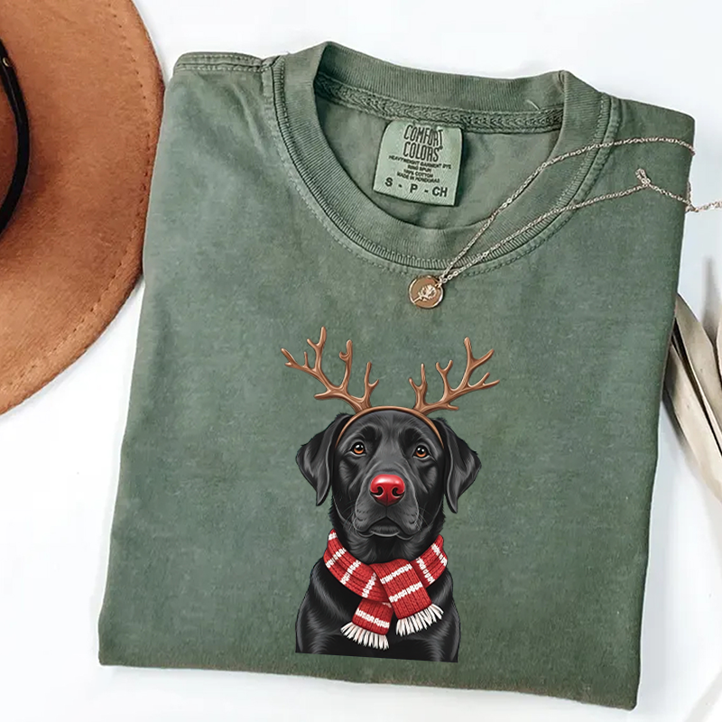 Christmas Black Labrador T-shirt