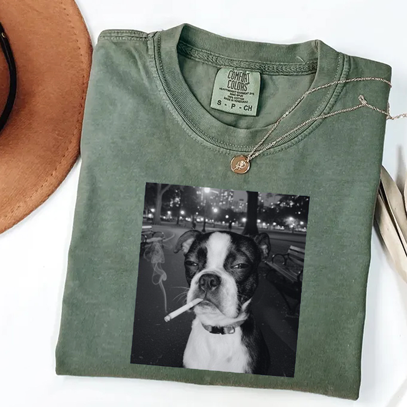 Funny Smoking Dog Meme T-shirt