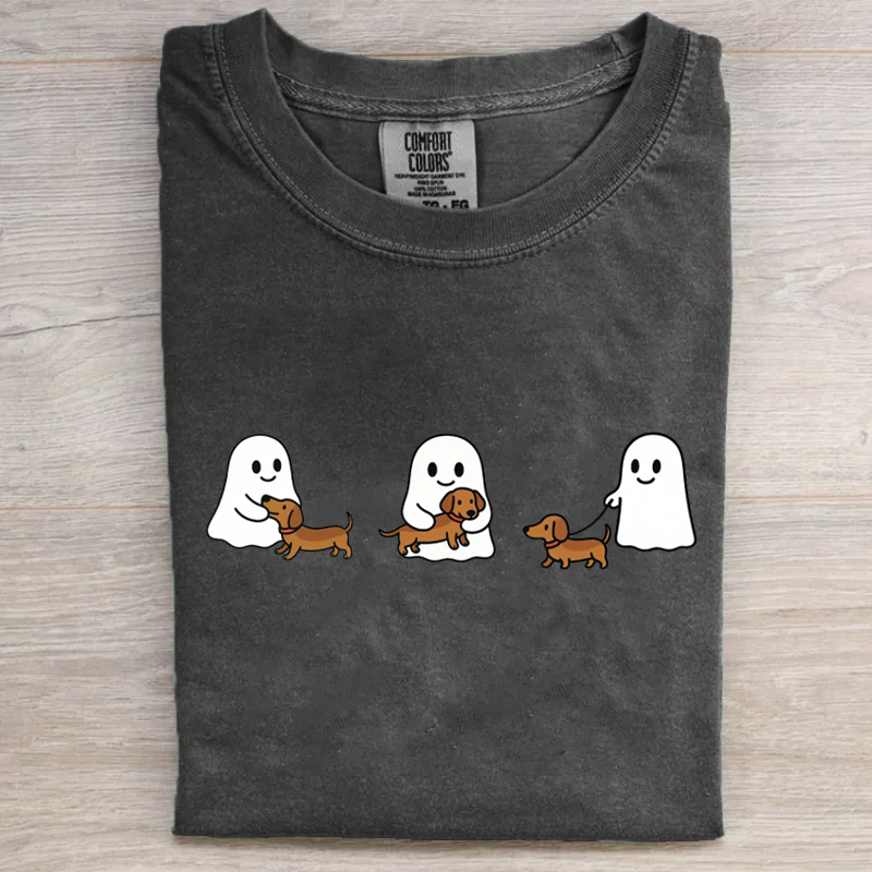 Ghost Halloween Dachshund Unisex T-shirt