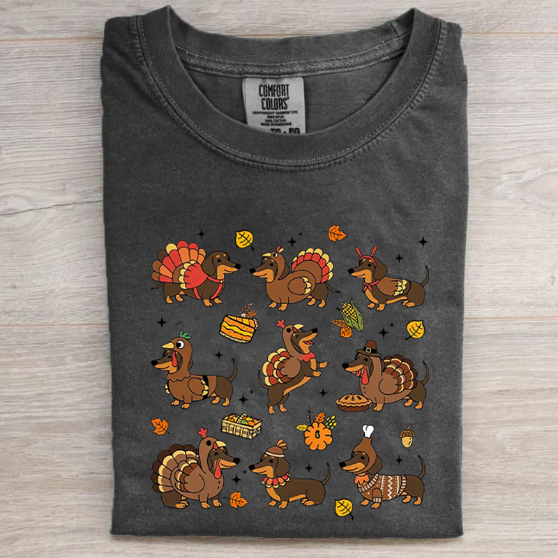 Comfort Colors Turkey Dachshund T-shirt