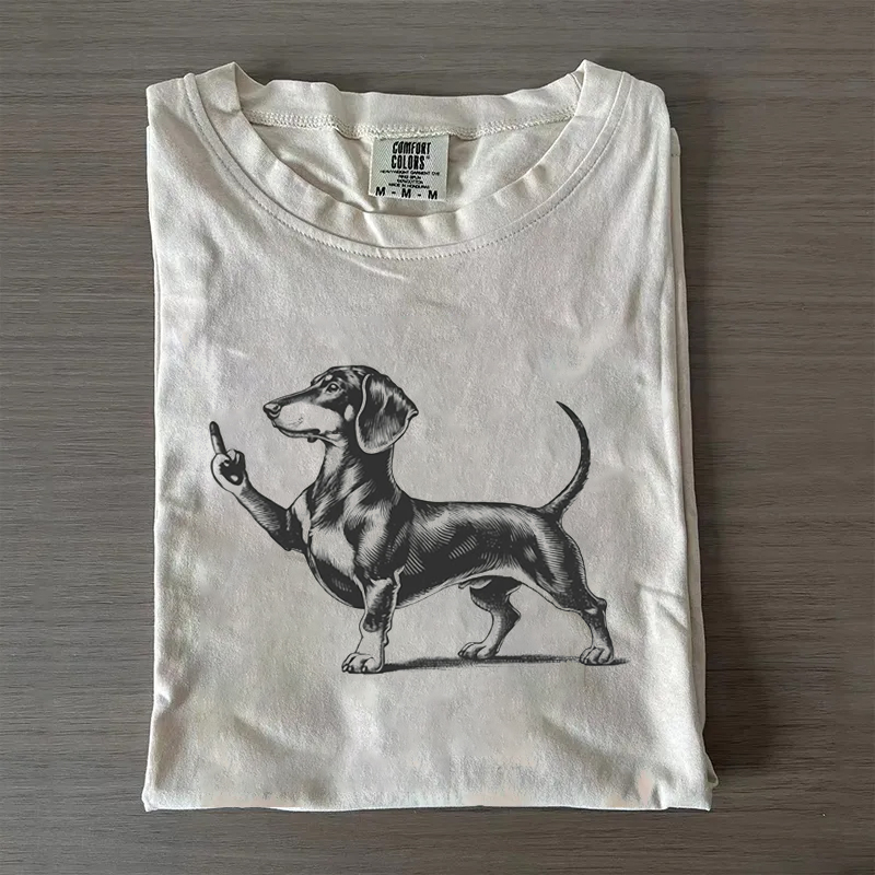 Rude Black Dachshund Dog T-shirt