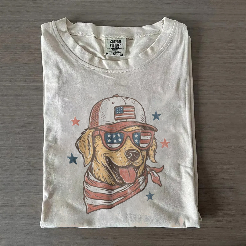 Patriotic Golden Retriever T-shirt