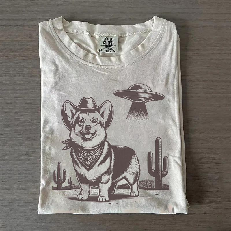 Corgi UFO Western T-shirt