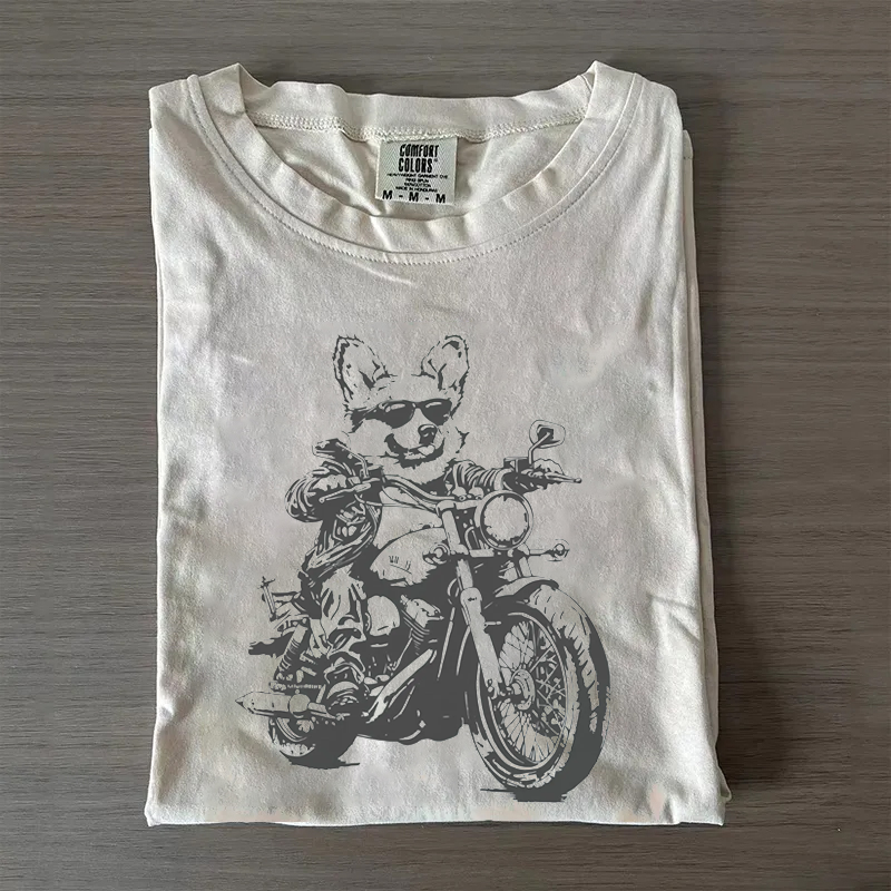 Corgi Motorcycle T-shirt