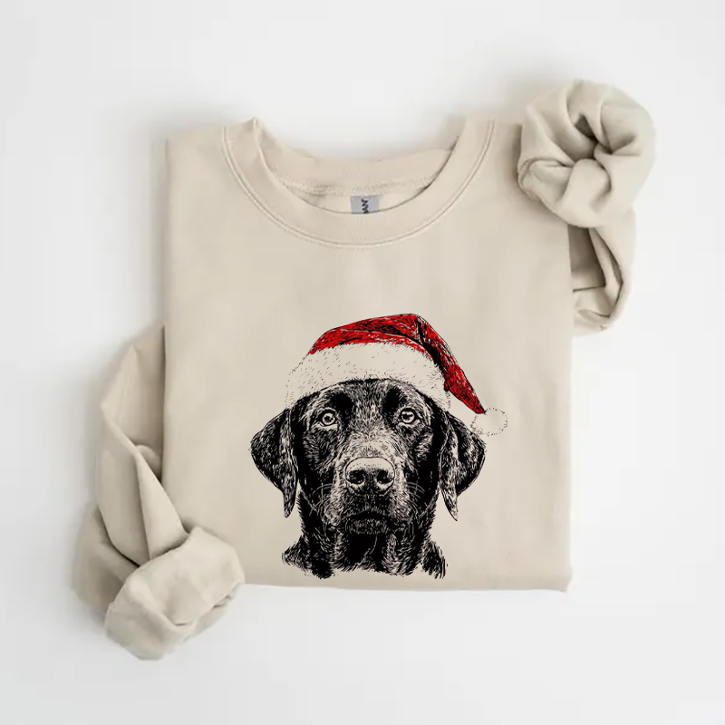 Black Lab Santa Christmas Sweatshirt