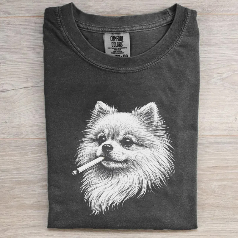 Pomeranian Smoking Meme T-shirt