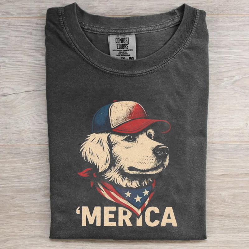 Merica Golden Retriever T-shirt