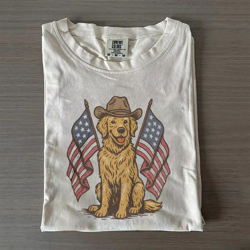 Patriotic Golden Retriever T-shirt