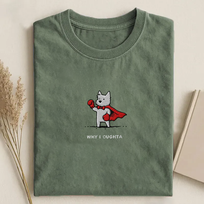 Embroidered Westie Why I Oughta T-shirt