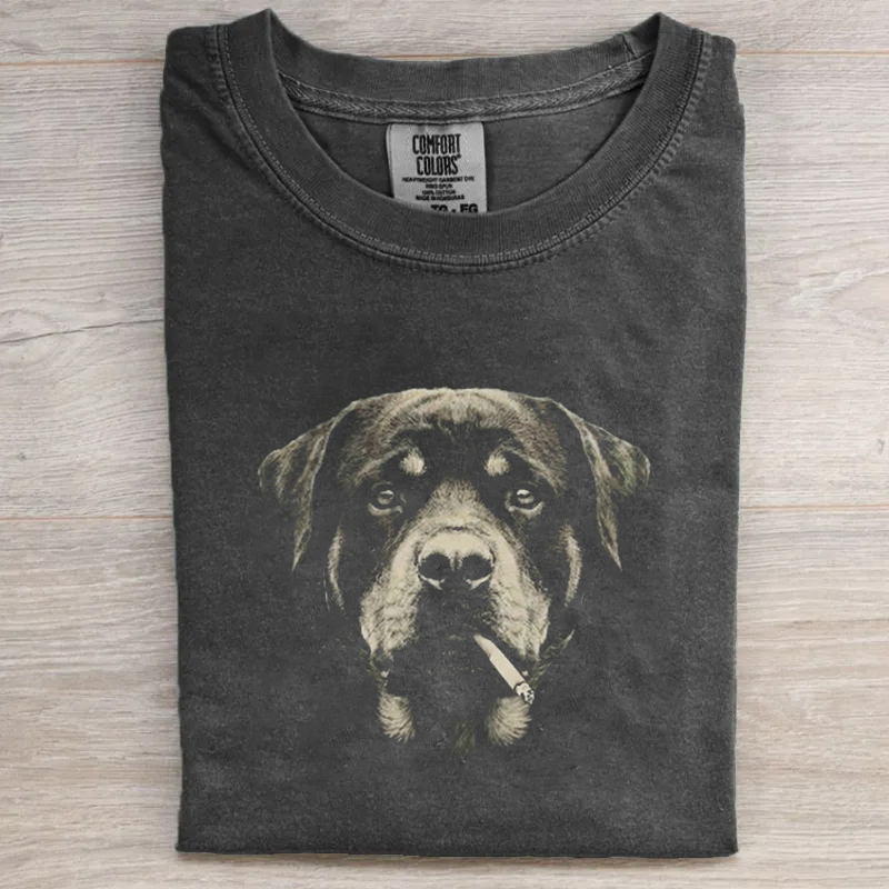 Smoking Rottweiler T-shirt