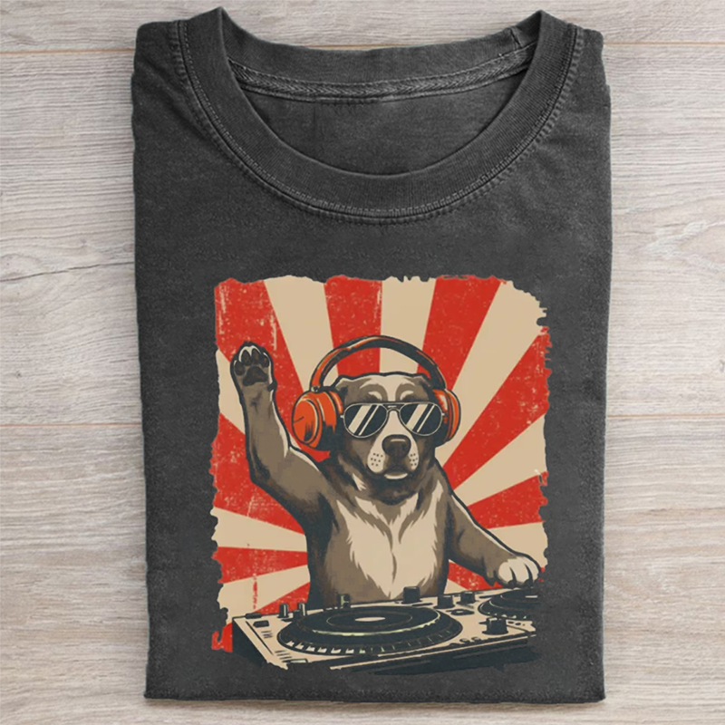 Funny DJ Dog T-shirt