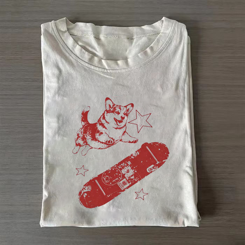 Corgi Skateboard T-shirt