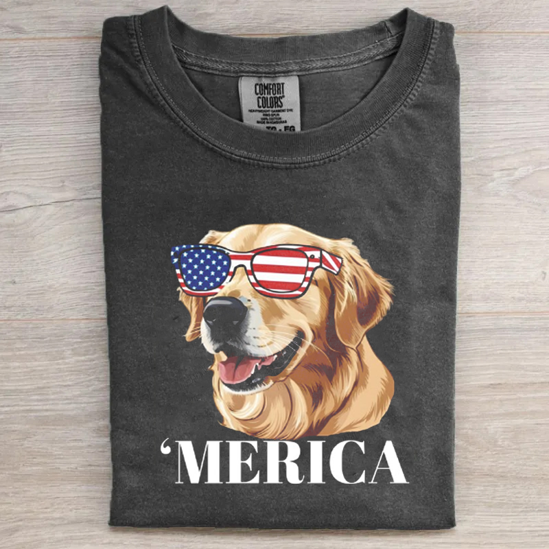 Merica Golden Retriever T-shirt