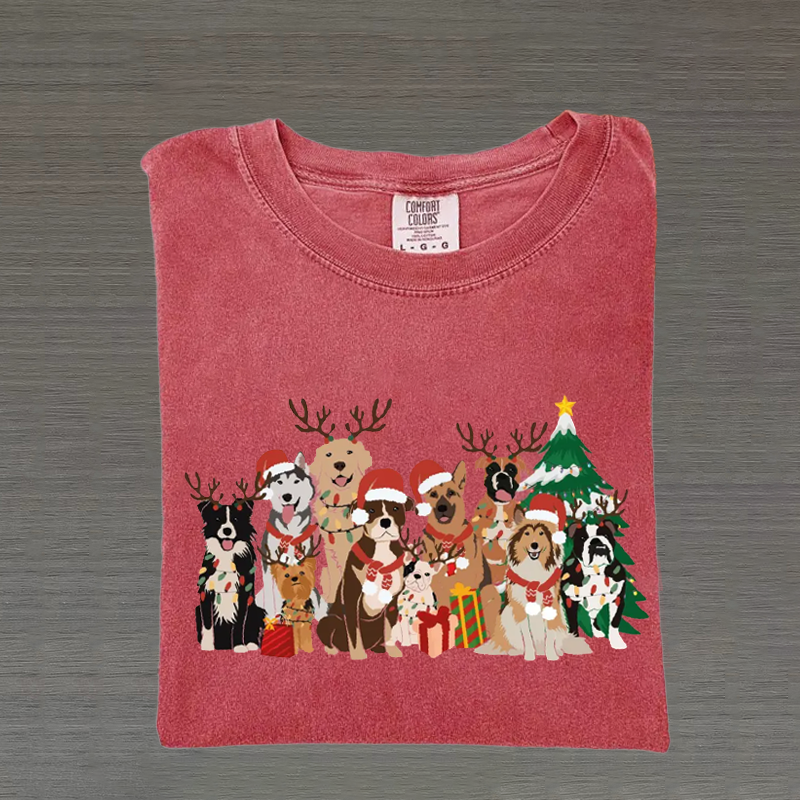 Comfort Colors Christmas Dogs T-shirt