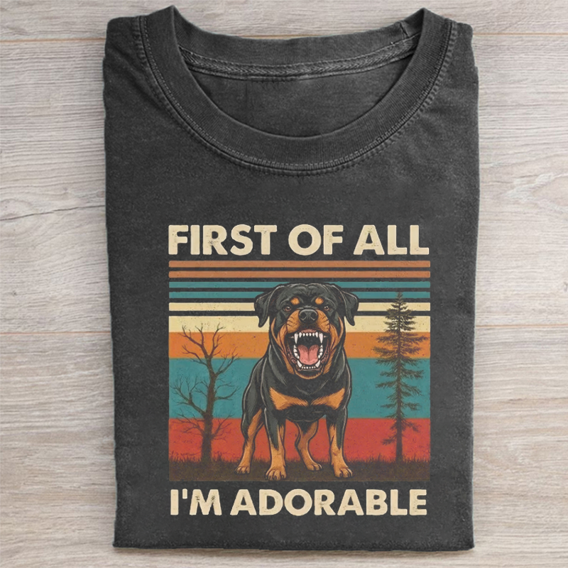 Funny Angry Rottweiler Graphic T-shirt