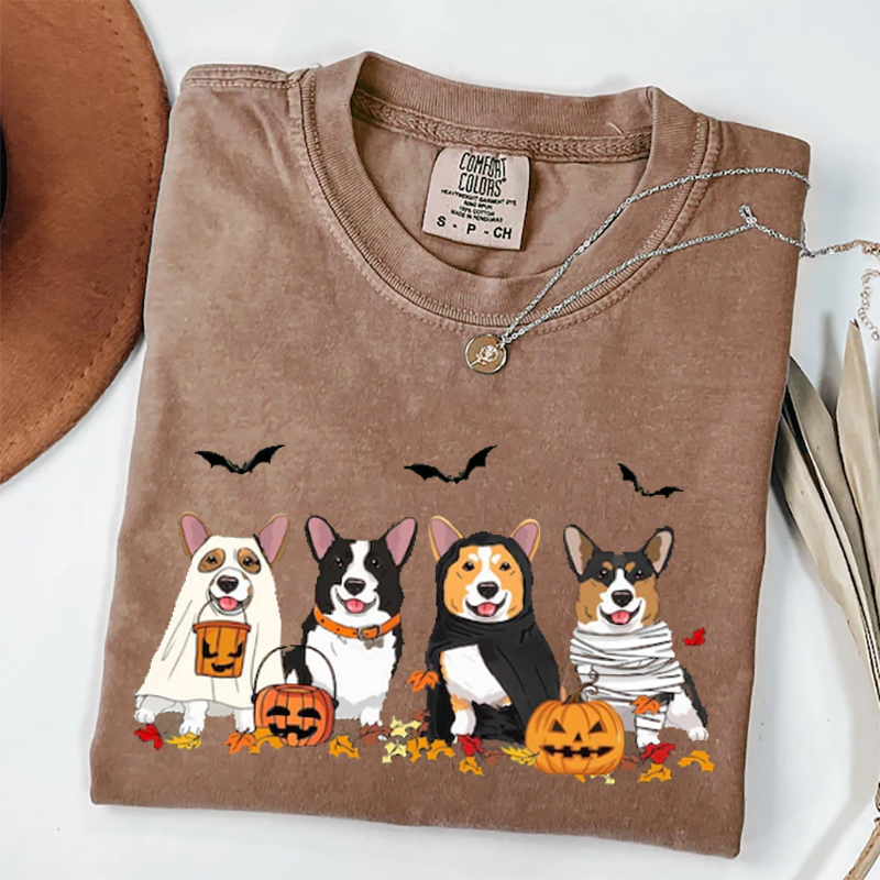 Halloween Corgi Ghost Dogs T-shirt