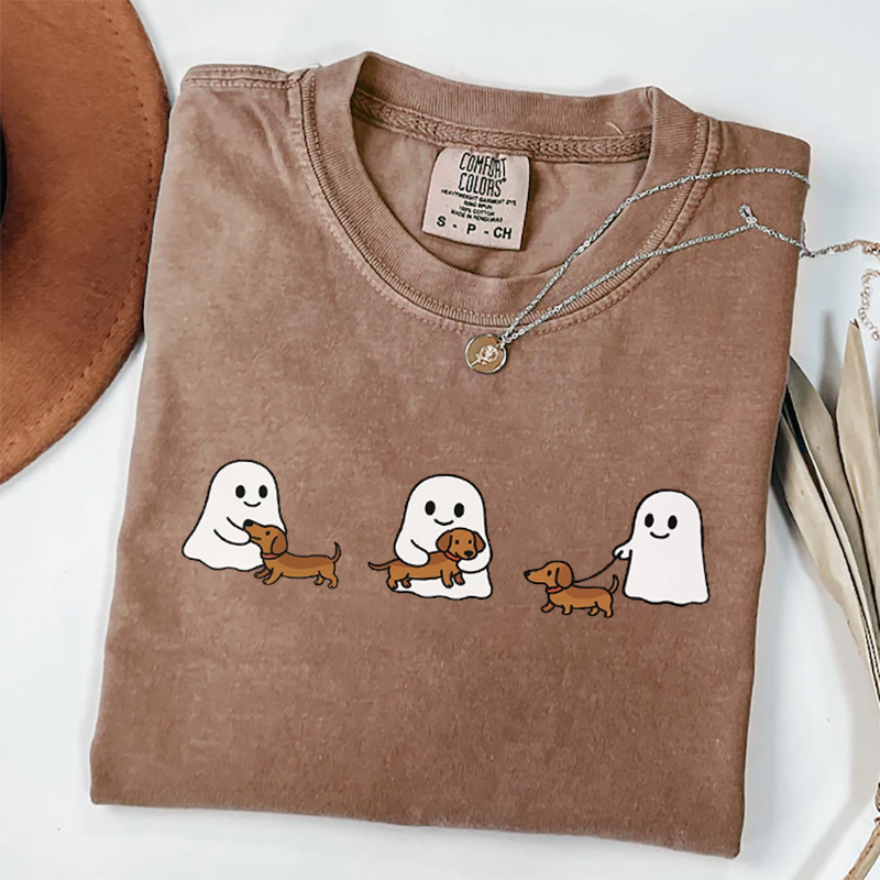 Ghost Halloween Dachshund Unisex T-shirt