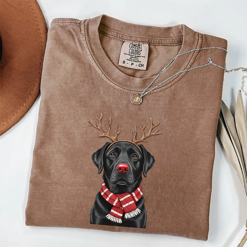 Christmas Black Labrador T-shirt
