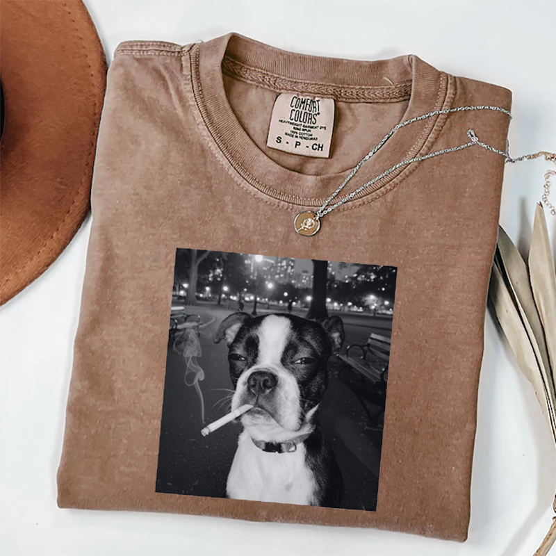 Funny Smoking Dog Meme T-shirt