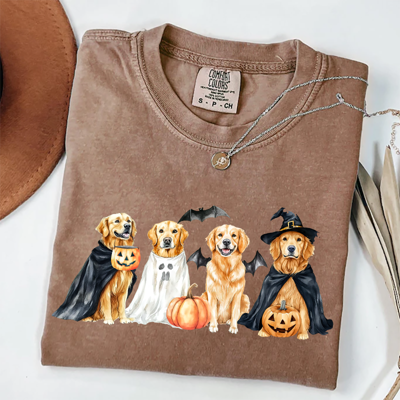 Comfort Colors Halloween Golden Retriever T-shirt