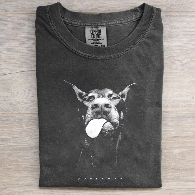 Funny Hungry Dobermann Graphic T-shirt