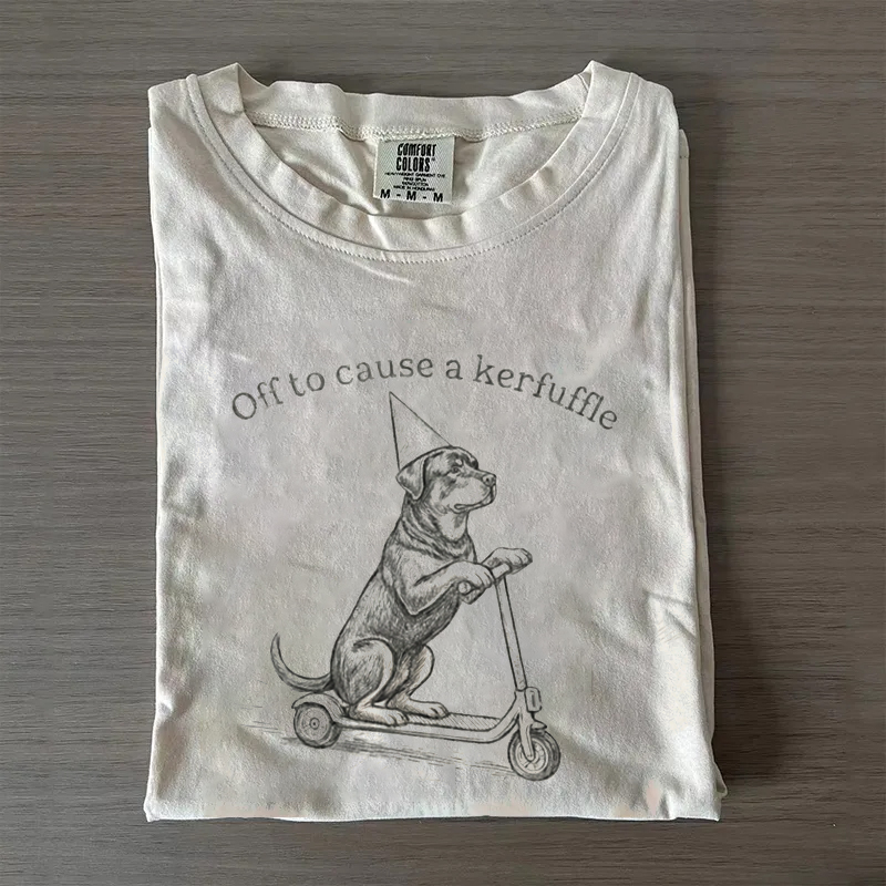 Off to cause a kerfuffle Rottweiler T-shirt