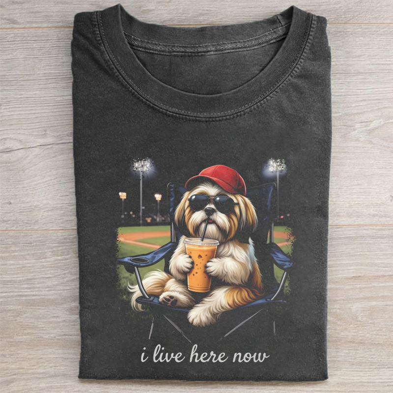 Shih Tzu I Live Here Now T-shirt