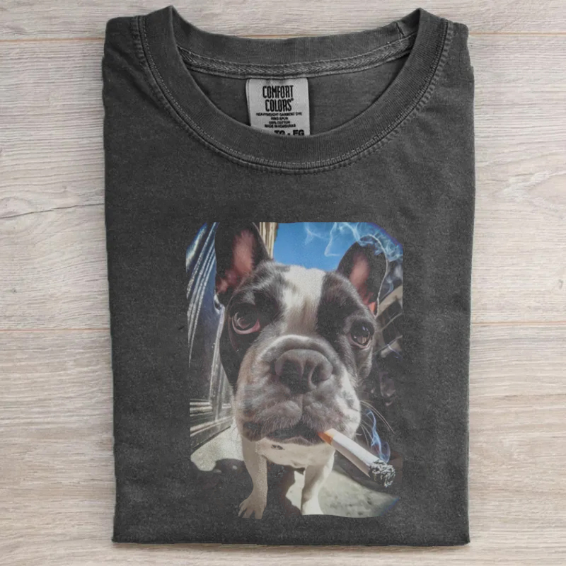 Funny Smoking Dog Meme T-shirt