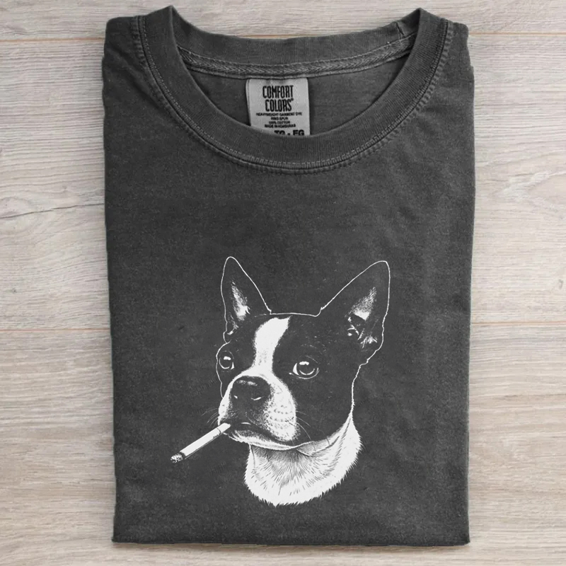 Boston Terrier Smoking Meme T-shirt
