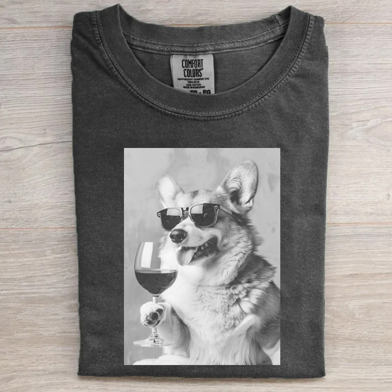 Corgi Drinking T-shirt