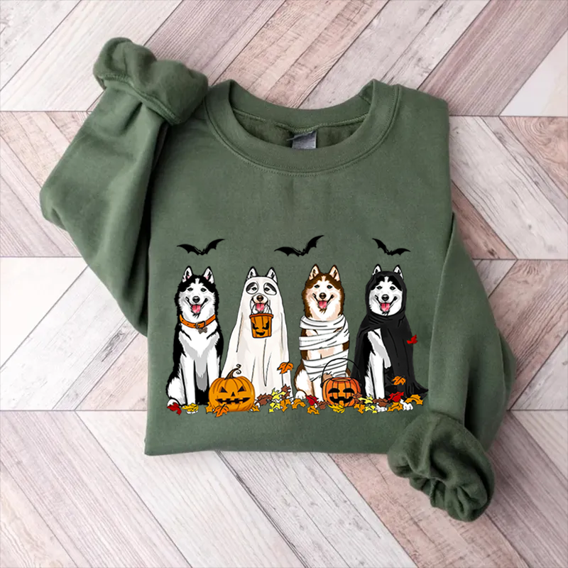 Husky Ghost Dogs Halloween Sweatshirt
