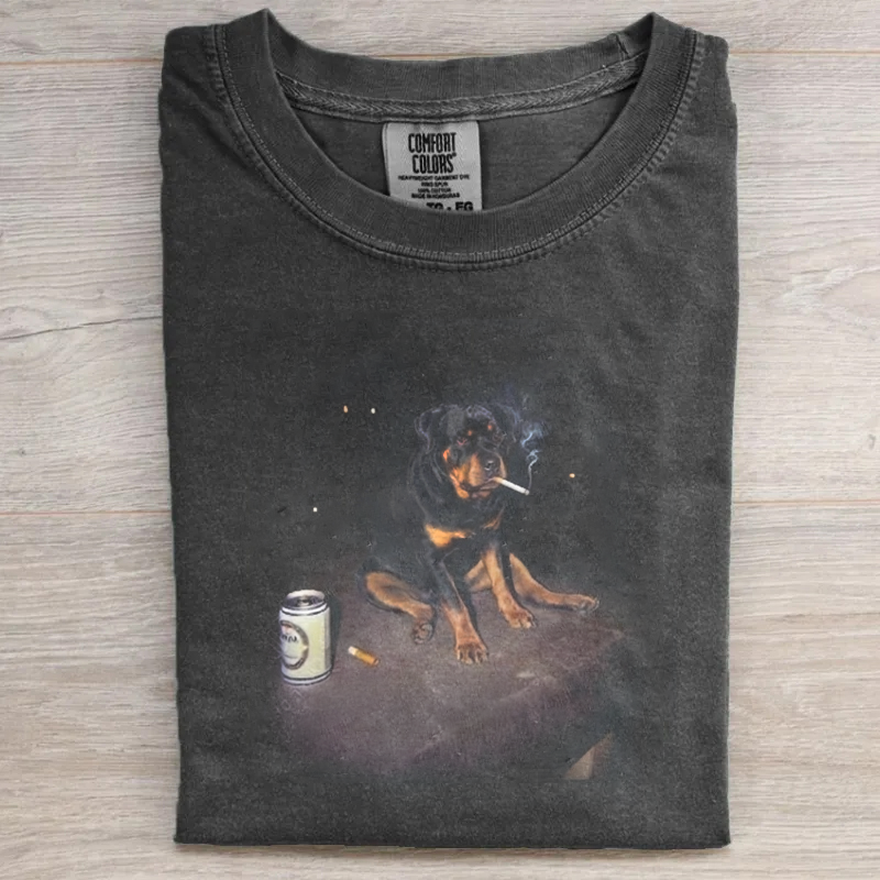 Funny Rottweiler Smoking Meme T-shirt