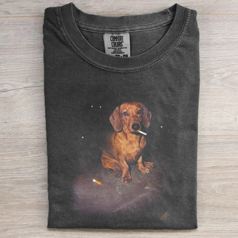 Funny Dachshund Smoking Meme T-shirt