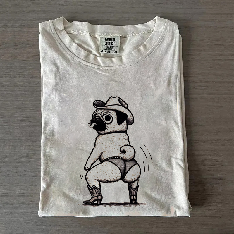Pug Funny Cowboy T-shirt