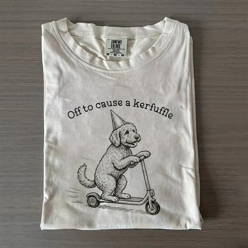 Off to cause a kerfuffle Goldendoodle T-shirt