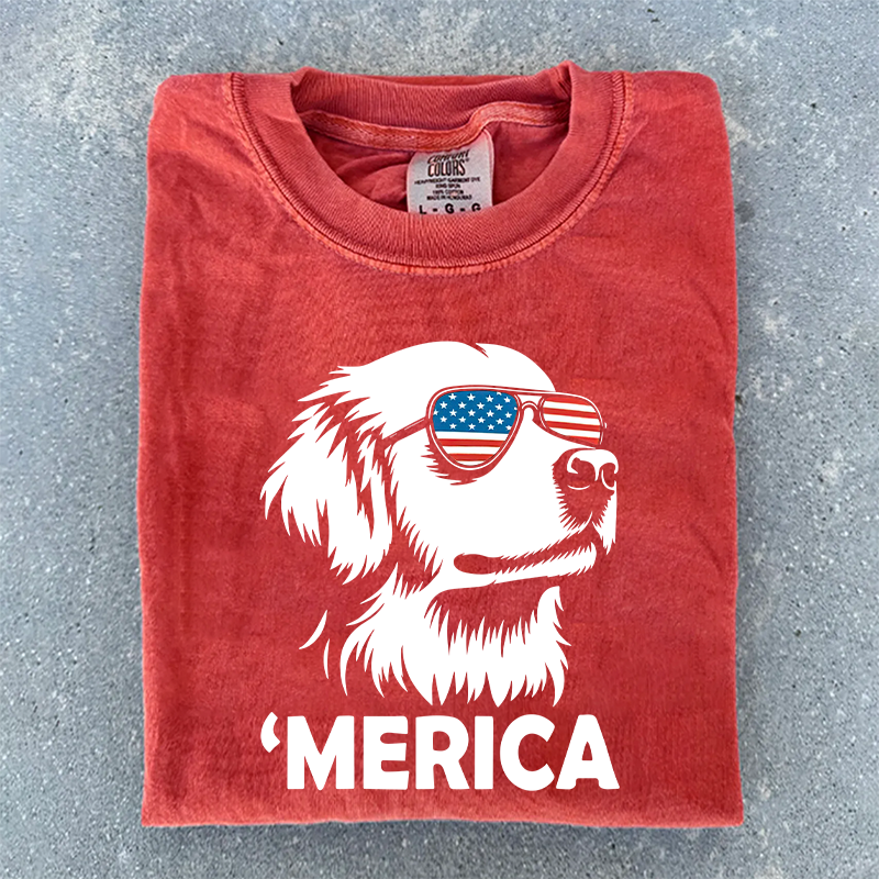 Merica Golden Retriever T-shirt