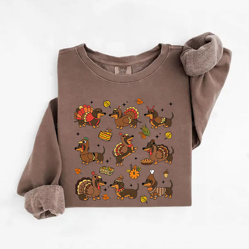 Comfort Colors Turkey Dachshund Sweatshirt