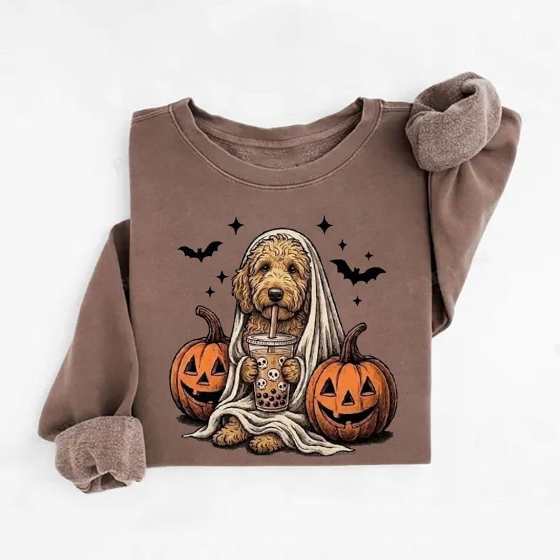 Goldendoodle Ghost & Boba Sweatshirt