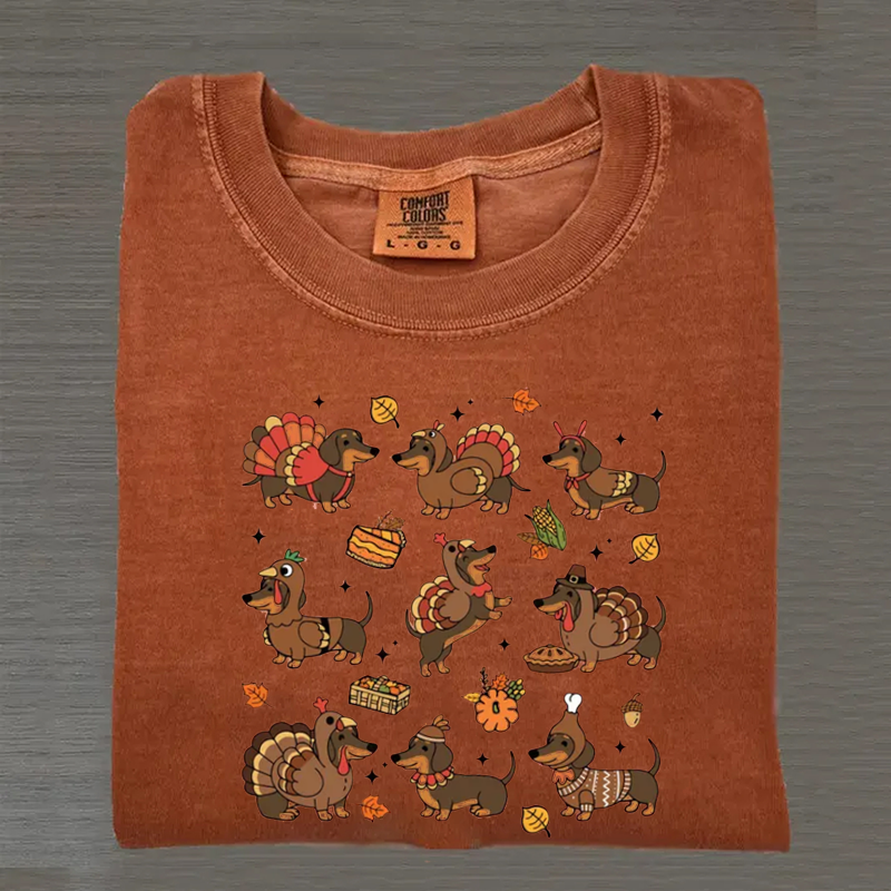 Comfort Colors Turkey Dachshund T-shirt