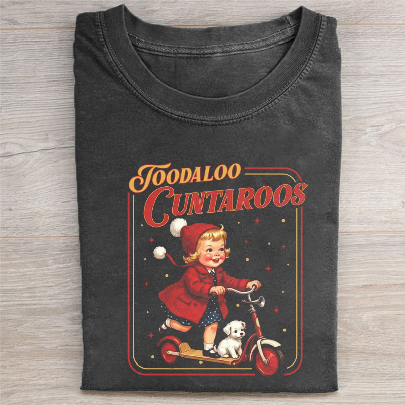 Funny Retro Kid Scooter Dog T-shirt