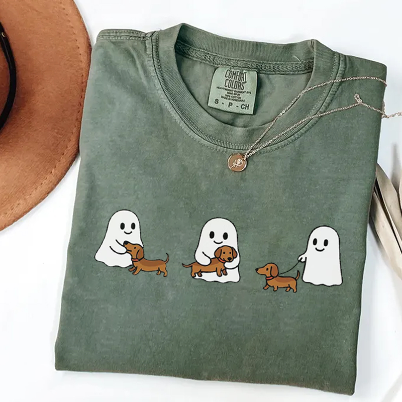 Ghost Halloween Dachshund Unisex T-shirt