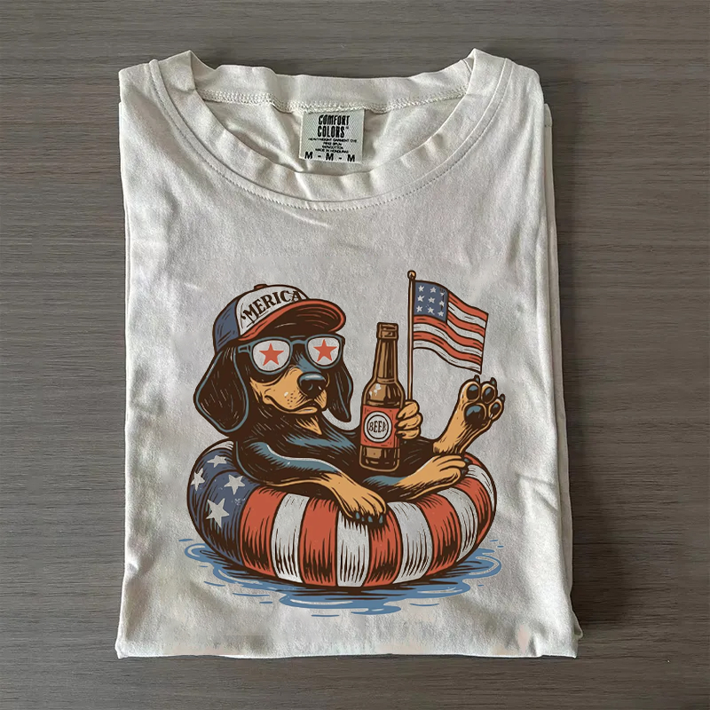 4th of July Dachshund T-shirt