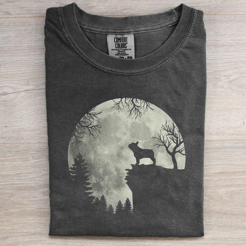 French Bulldog Dog And Moon T-shirt