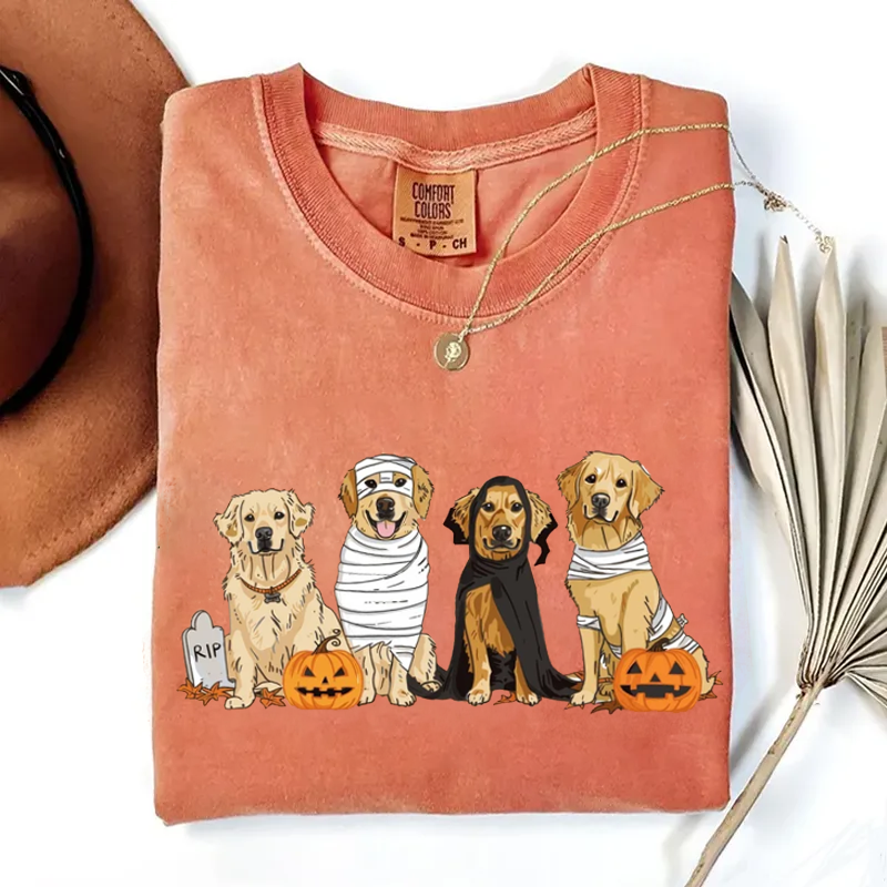 Comfort Colors Halloween Golden Retriever T-shirt