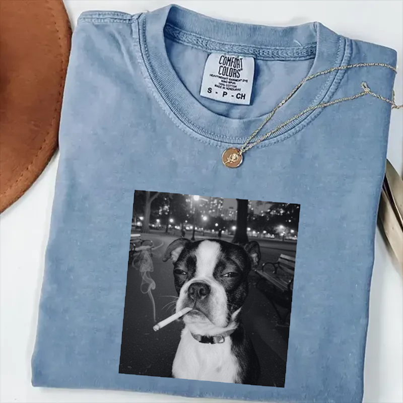 Funny Smoking Dog Meme T-shirt