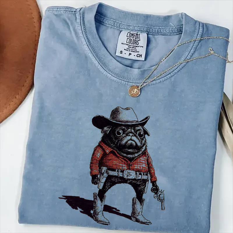 Pug Funny Cowboy T-shirt